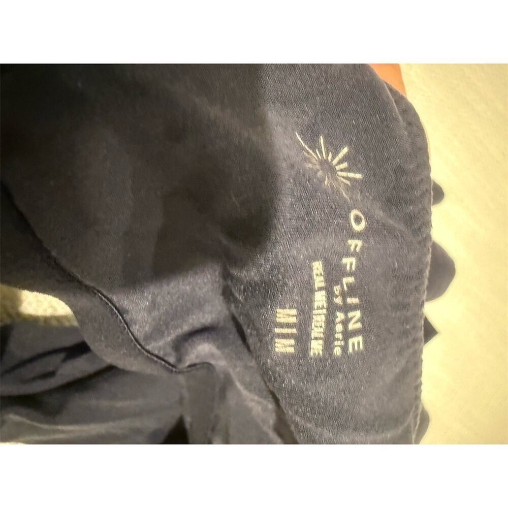 OFFLINE by Aerie Cami Tank Top Womens M Black Built-In Bra Scoop Neck - Picture 6 of 6